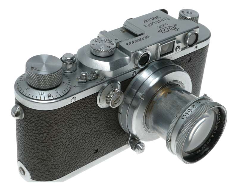 Leica III rangefinder camera Summar f=5cm 1:2 lens cap case vintage