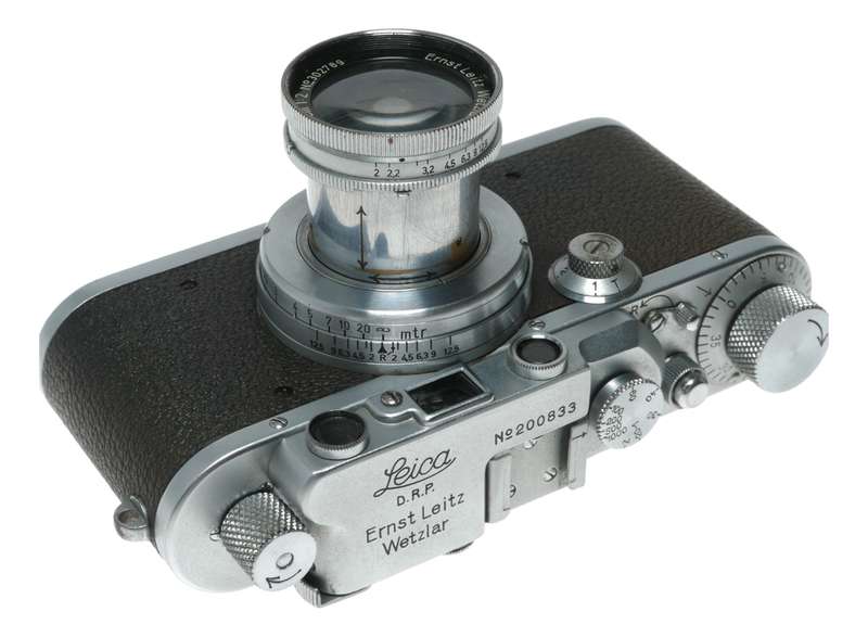 Leica III rangefinder camera Summar f=5cm 1:2 lens cap case vintage
