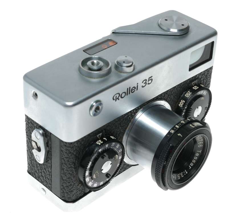 Rollei 35 compact film camera Zeiss Tessar 1:3.5 f=40mm lens set