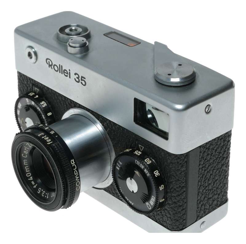 Rollei 35 compact film camera Zeiss Tessar 1:3.5 f=40mm lens set