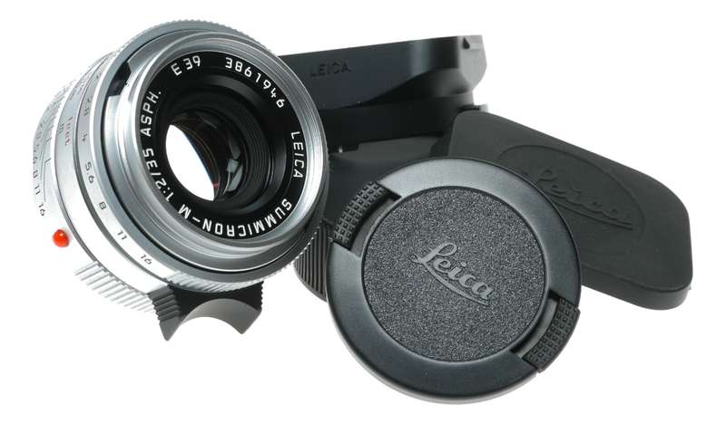 Leica Summicron-M 1:2/35mm Asph. Silver 11882 Boxed hood pouch papers
