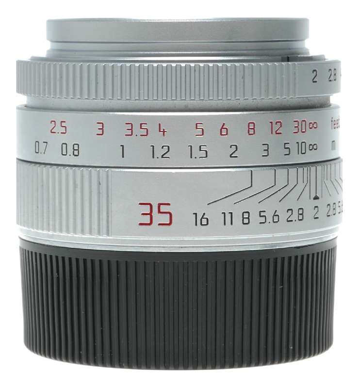 Leica Summicron-M 1:2/35mm Asph. Silver 11882 Boxed hood pouch papers