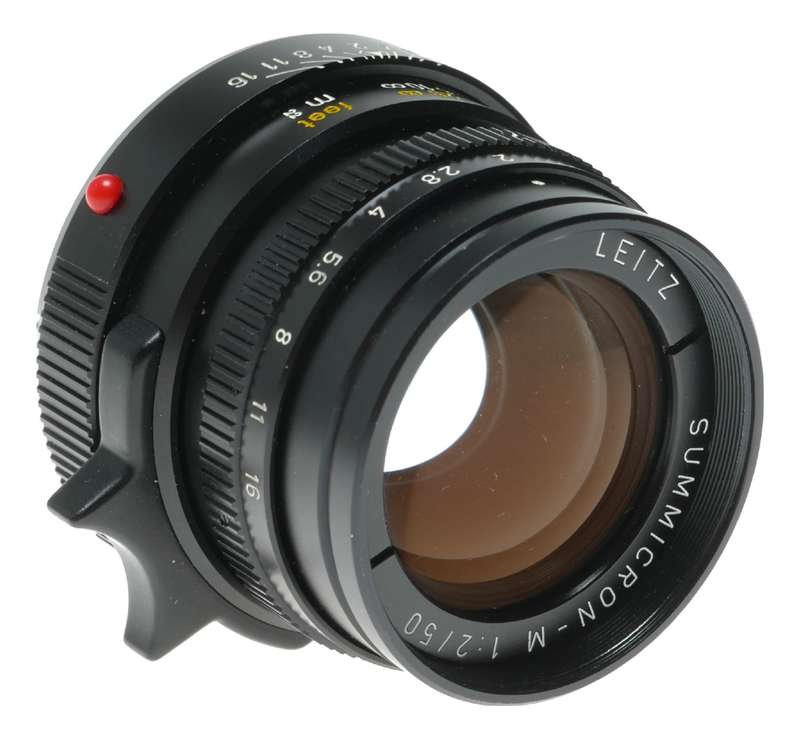 Leica Summicron-M 1:2/50 black RF camera Leitz lens box caps 11819