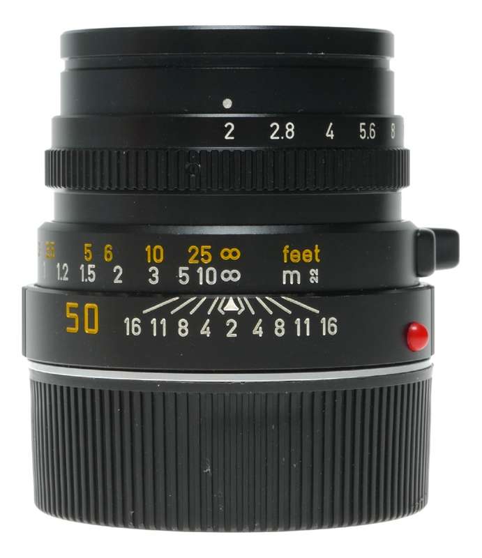 Leica Summicron-M 1:2/50 black RF camera Leitz lens box caps 11819