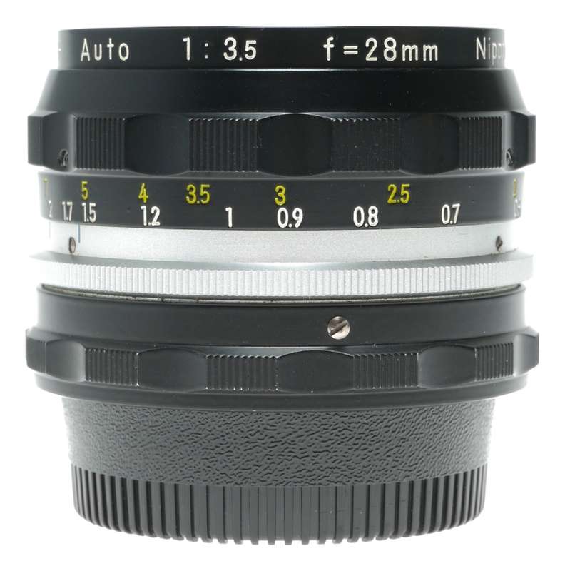 Nikkor-H f=28mm auto 1:3.5 f=2.8cm Nippon 35mm slr lens caps Box