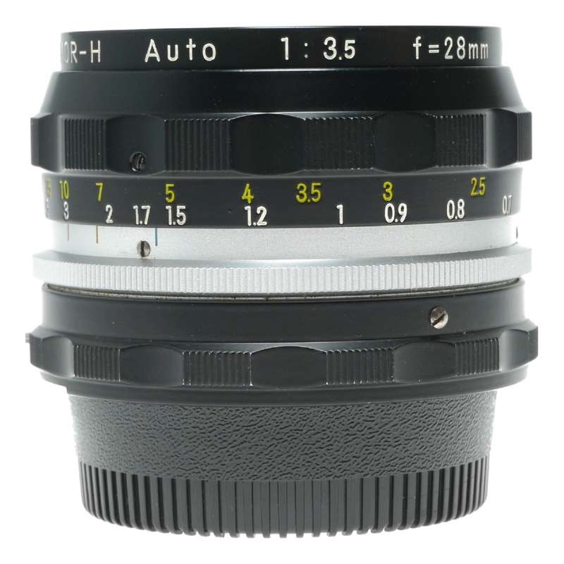 Nikkor-H f=28mm auto 1:3.5 f=2.8cm Nippon 35mm slr lens caps Box