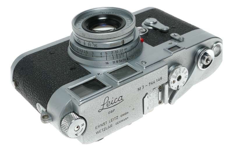 Leica M3 Elmar 2.8/50 mm lens meter 35mm vintage RF film camera setup