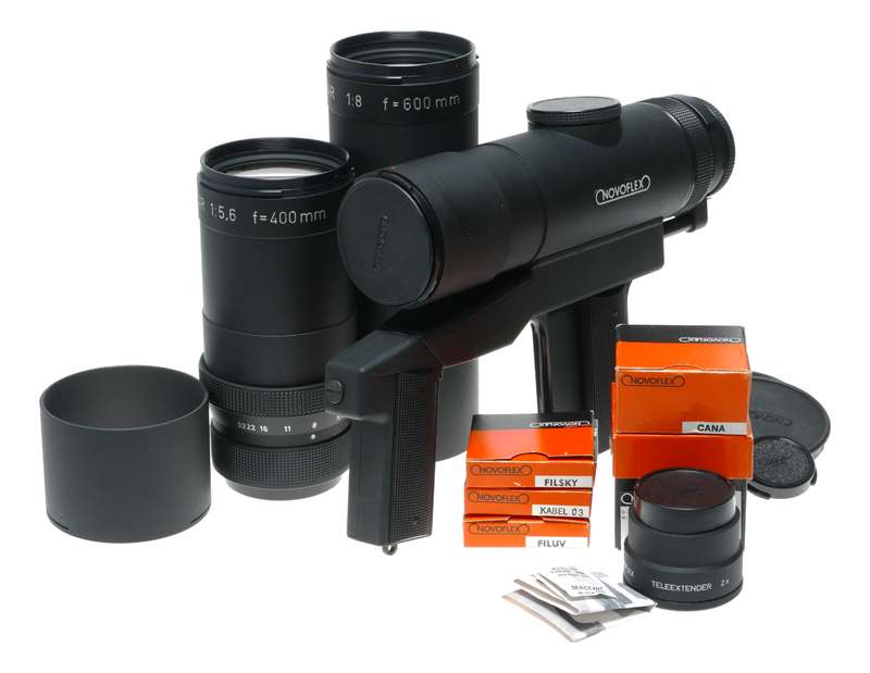 Novoflex 400mm, 600mm pistol focus trigger grip tele lens lots Xtras