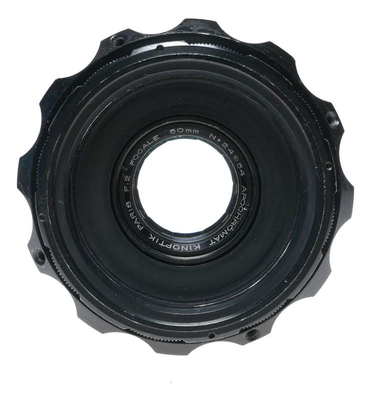Kinoptik 1:2 f=50mm Apochromat FOCALE camera lens 2/50 Cameflex caps CLA'd