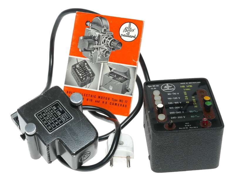 Paillard Bolex Electric Motor Type MC17 with BE22 for H8 H16 movie camera instructions case