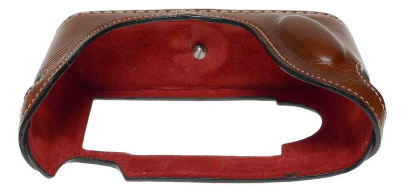 Leicatime Luigi Leica camera tan brown leather half case made in Italy