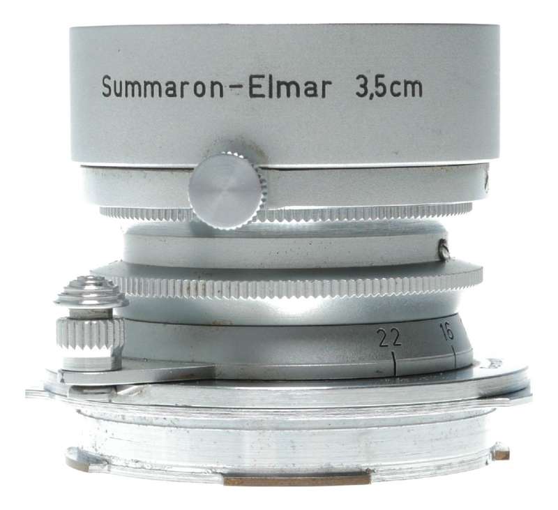 Ernst Leitz Wetzlar Summaron 1:3.5 f=3.5cm lens M39 to Leica M adapter hood caps