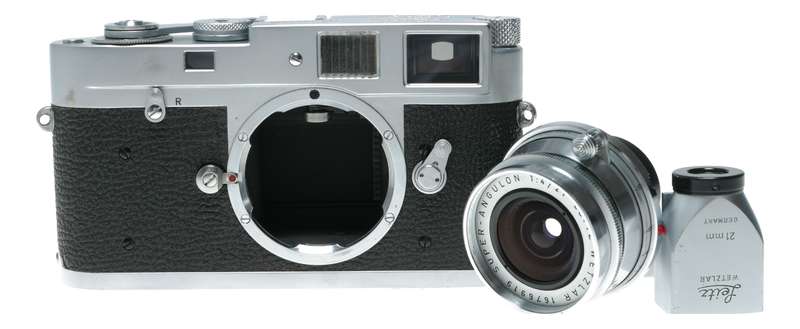 Leica M2 35mm RF film camera 21mm Finder Super-Angulon 1:4/21 lens