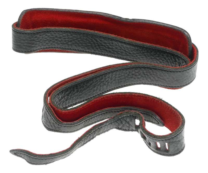 Luigi Crescenzi Leica M camera black leather red suede neck strap