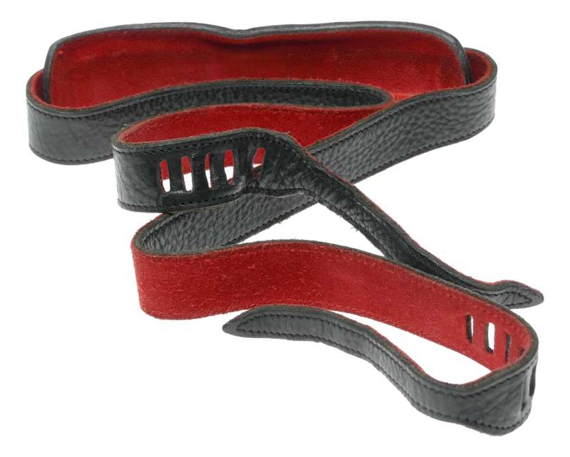 Luigi Crescenzi Leica M camera black leather red suede neck strap
