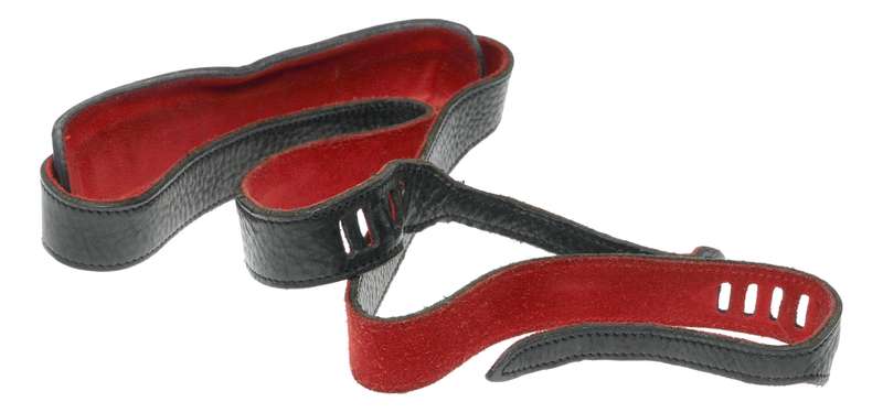 Luigi Crescenzi Leica M camera black leather red suede neck strap