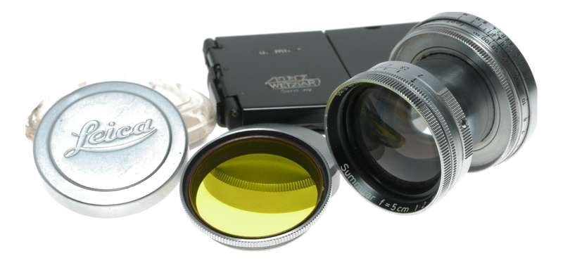 Leica M39 Summitar f=5cm 1:2 lens filter SOOFM collapsible shade hood