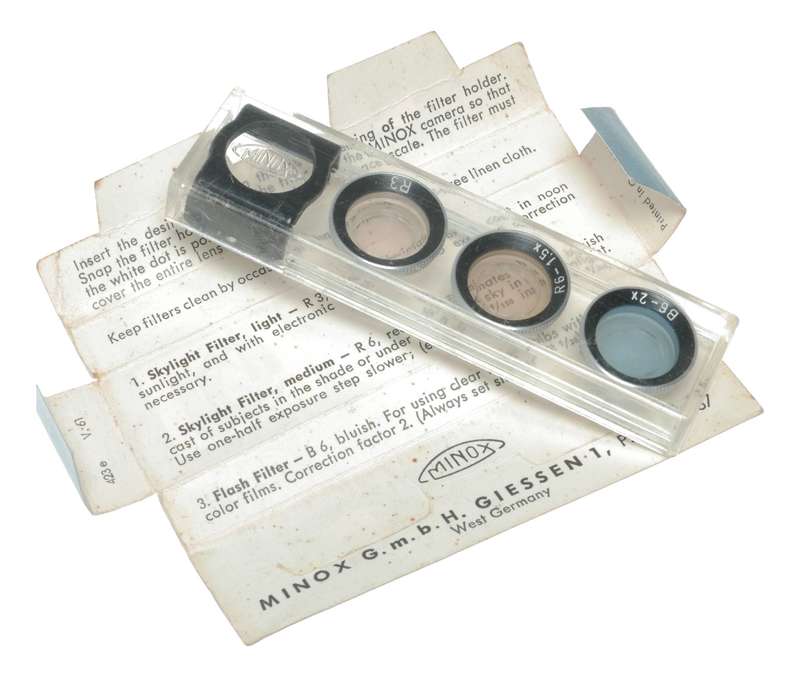 Minox Color Correction Filter Kit R3 R6 B6 for sub-miniature film cameras in box