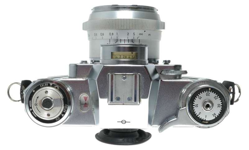Zeiss Ikon Contarex Bullseye SLR film camera Distagon Sonnar Planar lenses macro bellows in trave...