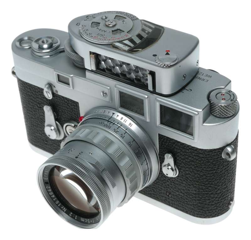 Leica M3 35mm RF film camera Summicron f=5cm 1:2 lens Meter MC filters half case