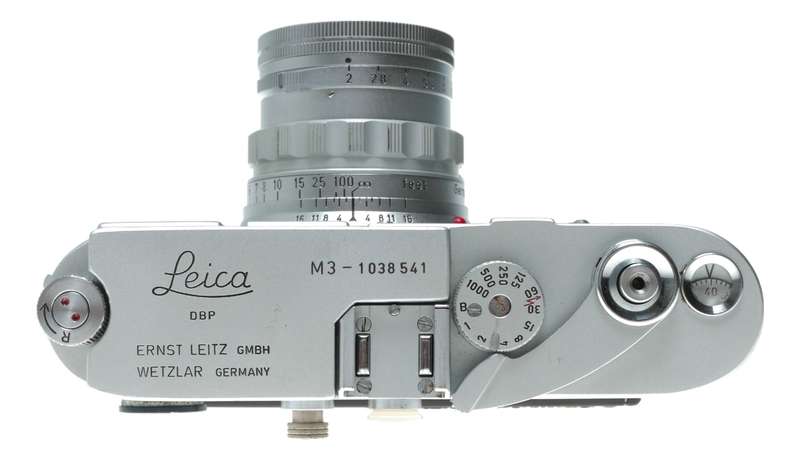 Leica M3 35mm RF film camera Summicron f=5cm 1:2 lens Meter MC filters half case