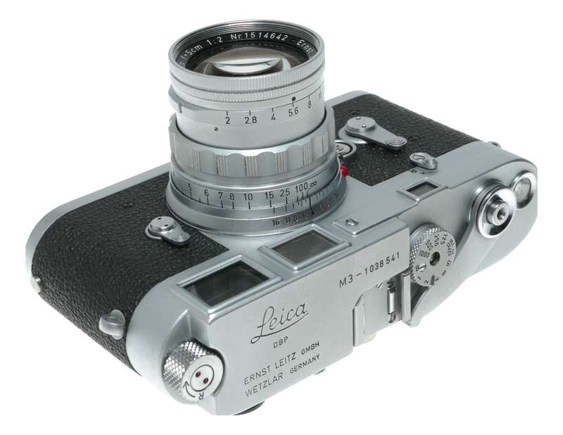 Leica M3 35mm RF film camera Summicron f=5cm 1:2 lens Meter MC filters half case