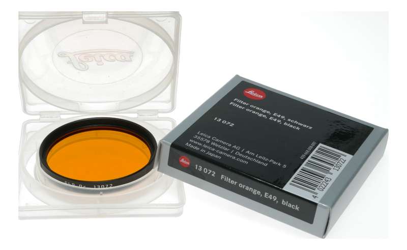 Leica Camera Wetzlar 13072 Filter Orange E49 Black mint in box