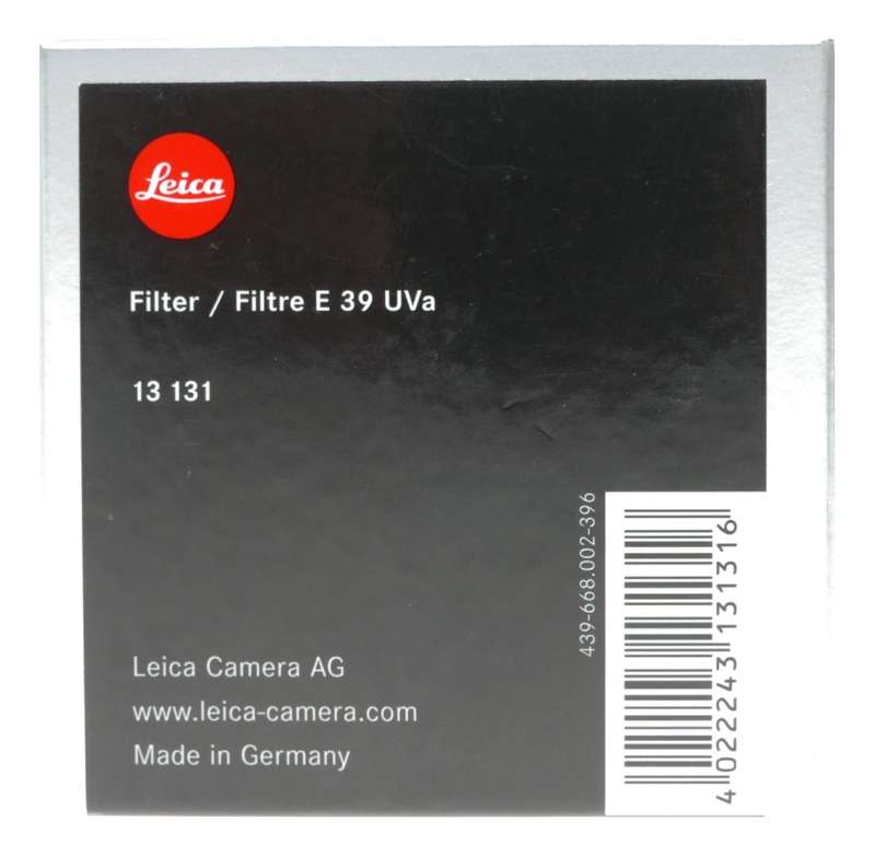Leica Camera Wetzlar 13131 Filter UVa E39 Black mint in box