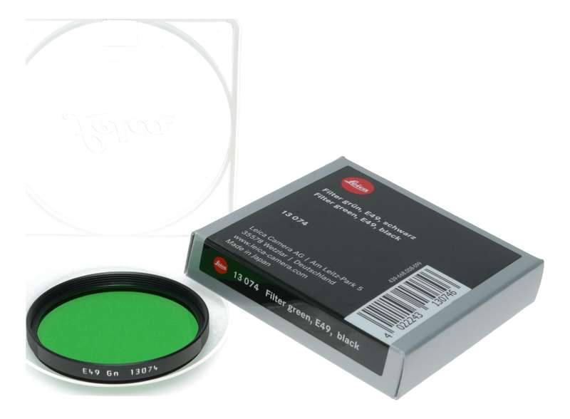 Leica Camera Wetzlar 13074 Filter Green E49 Gn Black mint in box