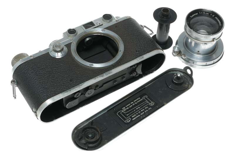 Leica IIIa RF camera Summar f=5cm 1:2 Hektor Elmar black paint M39 lenses accessories