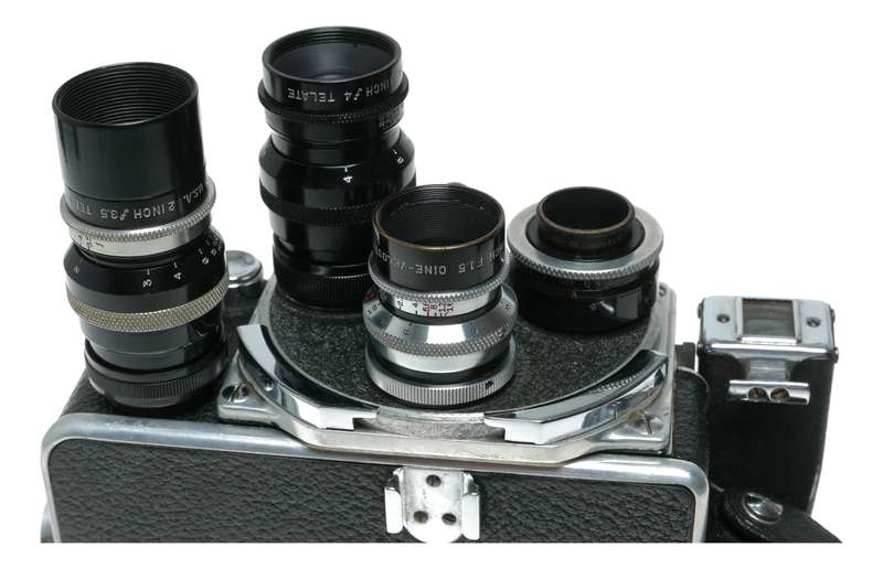 Bolex H16 film movie camera Cine-Velostigmat Dallmeyer Triple-Anastigmat Telate lenses