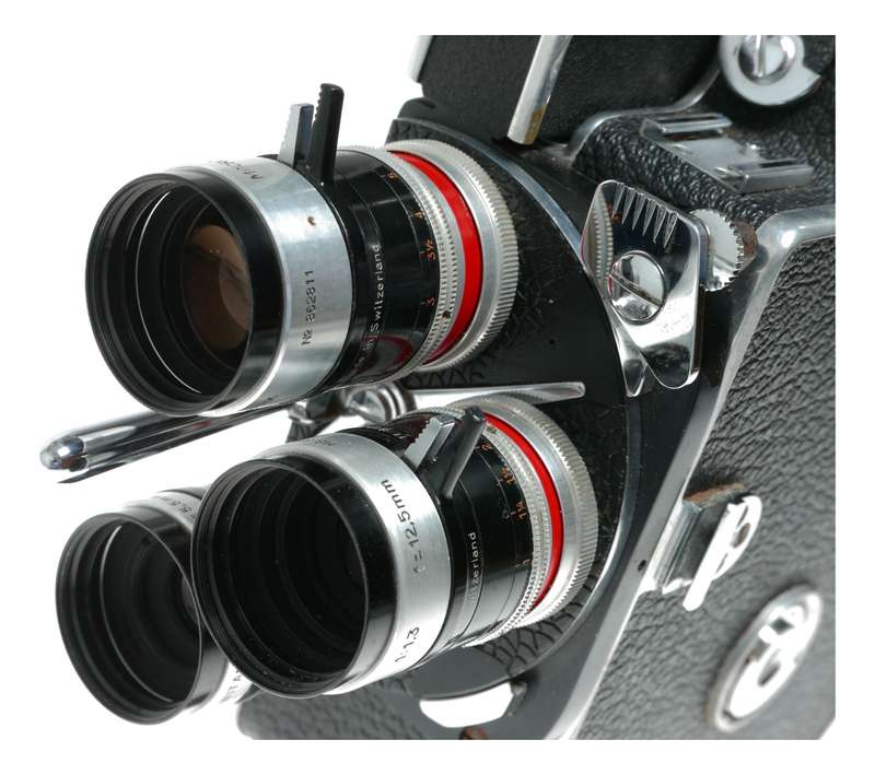Bolex H8 Reflex 8mm vintage movie camera Kern Macro-Switar RX lenses manual