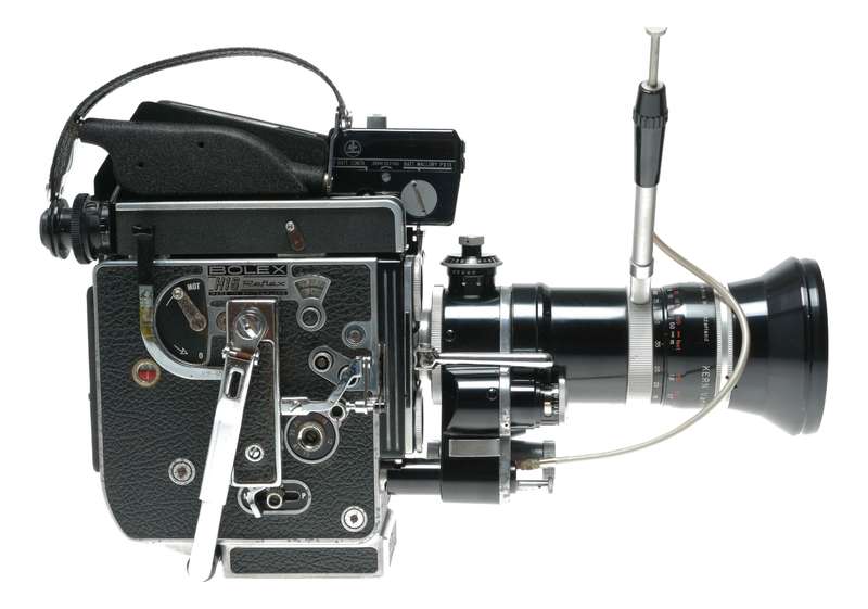 Bolex H16 Reflex Rex 5 16mm film cine camera Switar 1:1.9 f=16-100mm POE lens Gossen meter