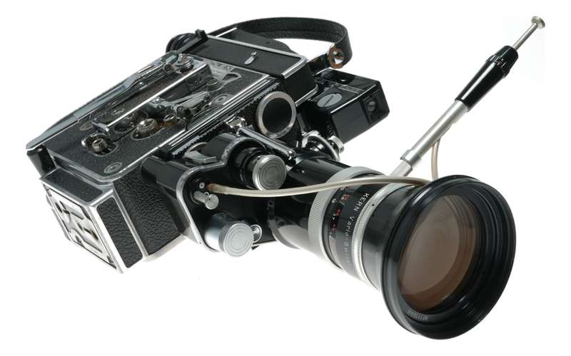 Bolex H16 Reflex Rex 5 16mm film cine camera Switar 1:1.9 f=16-100mm POE lens Gossen meter
