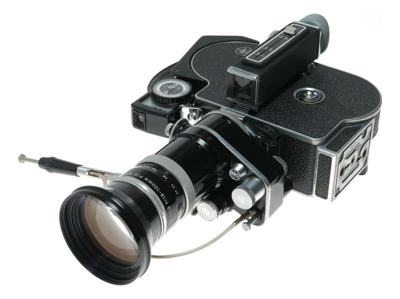 Bolex H16 Reflex Rex 5 16mm film cine camera Switar 1:1.9 f=16-100mm POE lens Gossen meter