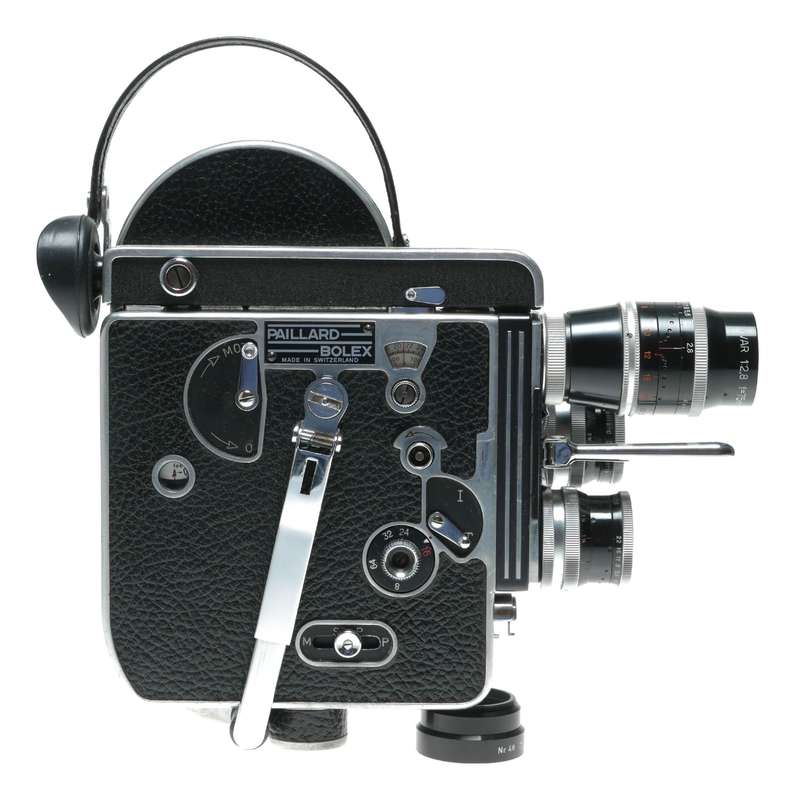 Bolex H16 Reflex 16mm film movie camera Kern Yvar 1:2.8 f=75mm Switar RX lenses accessories