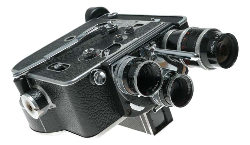 Bolex H16 Reflex 16mm film movie camera Kern Yvar 1:2.8 f=75mm Switar RX lenses accessories