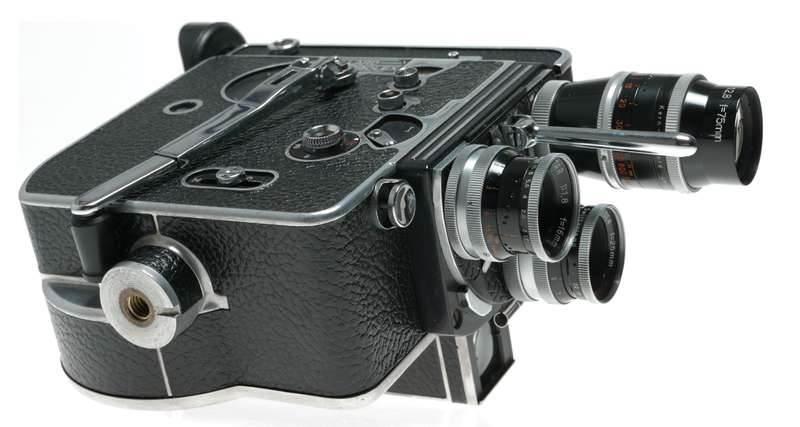 Bolex H16 Reflex 16mm film movie camera Kern Yvar 1:2.8 f=75mm Switar RX lenses accessories