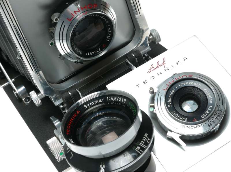 Linhof Technika III 4x5 large format film camera Schneider Press-Xenar 1:4.7 f=127 Angulon Symmar