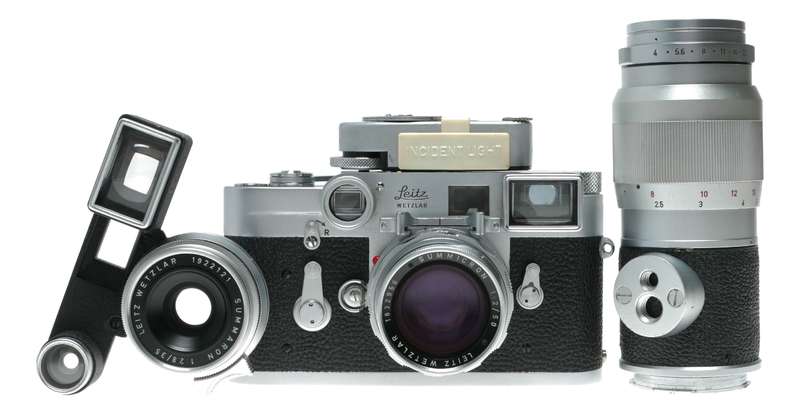 Leica M3 35mm film RF Summicron 2/50 Summaron 2.8/35 Elmarit accessories in box