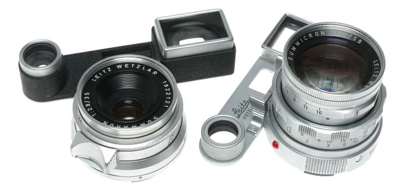 Leica M3 35mm film RF Summicron 2/50 Summaron 2.8/35 Elmarit accessories in box