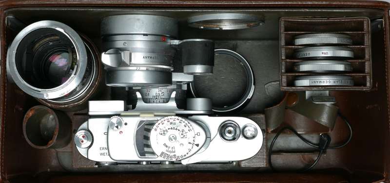 Leica M3 35mm film RF Summicron 2/50 Summaron 2.8/35 Elmarit accessories in box