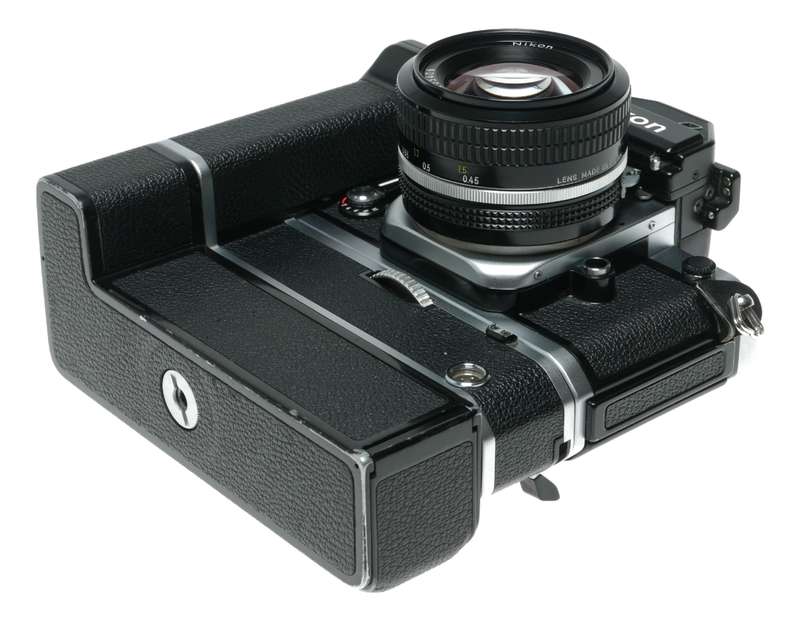 Nikon F2S Photomic SLR film camera Nikkor 1:1.4 50mm MD-2 MB-1 motor flash tele converter