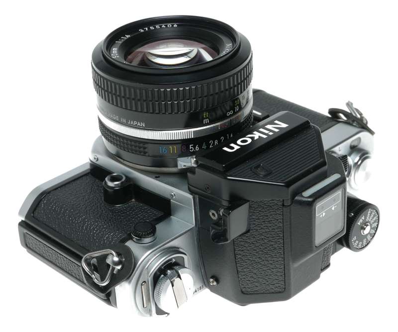 Nikon F2S Photomic SLR film camera Nikkor 1:1.4 50mm MD-2 MB-1 motor flash tele converter