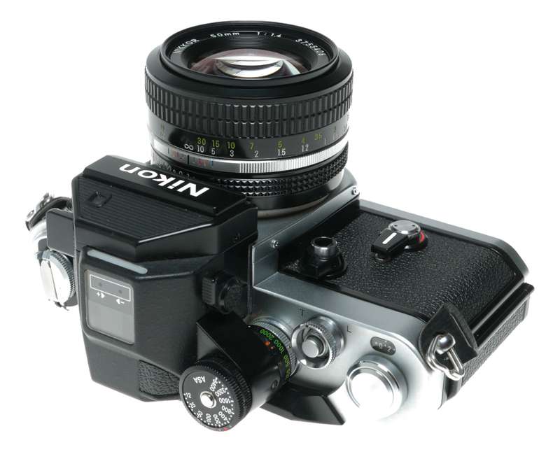 Nikon F2S Photomic SLR film camera Nikkor 1:1.4 50mm MD-2 MB-1 motor flash tele converter