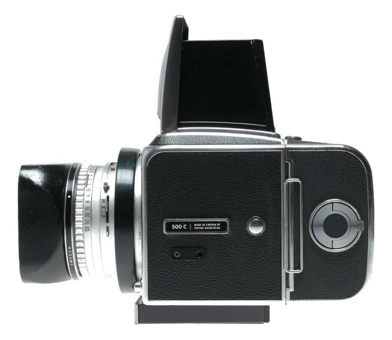 Hasselblad 500C film camera Zeiss Planar 1:2.8 f=80mm lenses filters finders roll film magazine.
