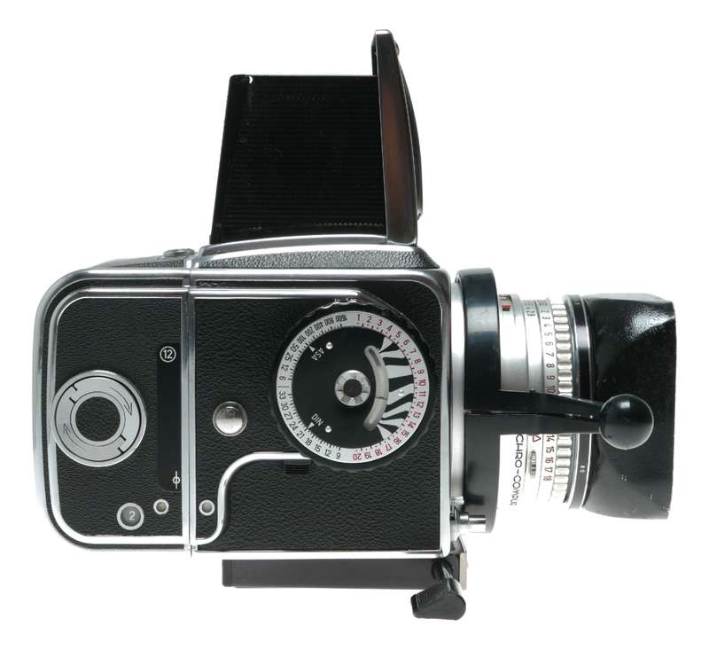 Hasselblad 500C film camera Zeiss Planar 1:2.8 f=80mm lenses filters finders roll film magazine.