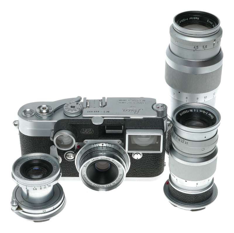 Leica M3 35mm film RF Summaron 3.5/3.5 Elmar 2.8/5cm 1.4/9cm Hektor 13.5cm