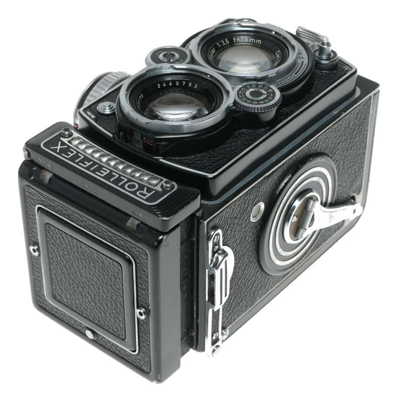 Rolleiflex 6x6 TLR camera Planar 1:3.5 f=75mm working meter