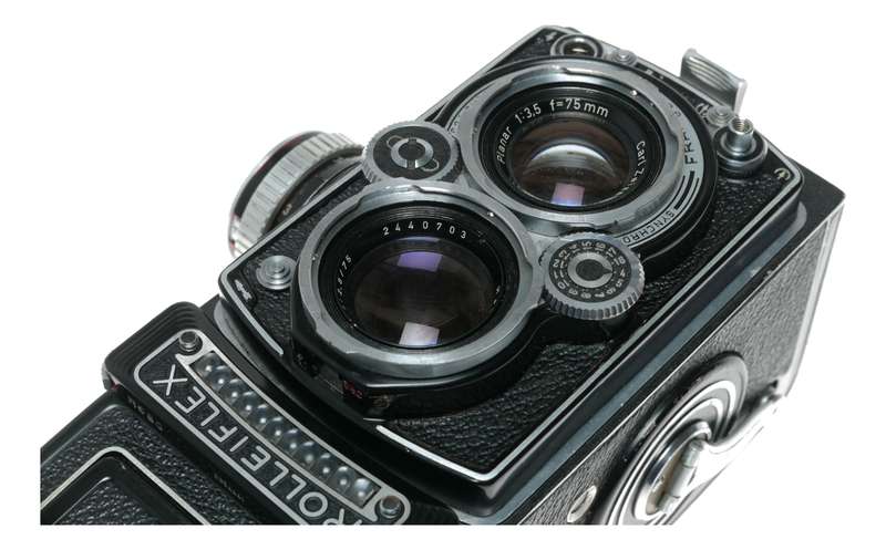 Rolleiflex 6x6 TLR camera Planar 1:3.5 f=75mm working meter